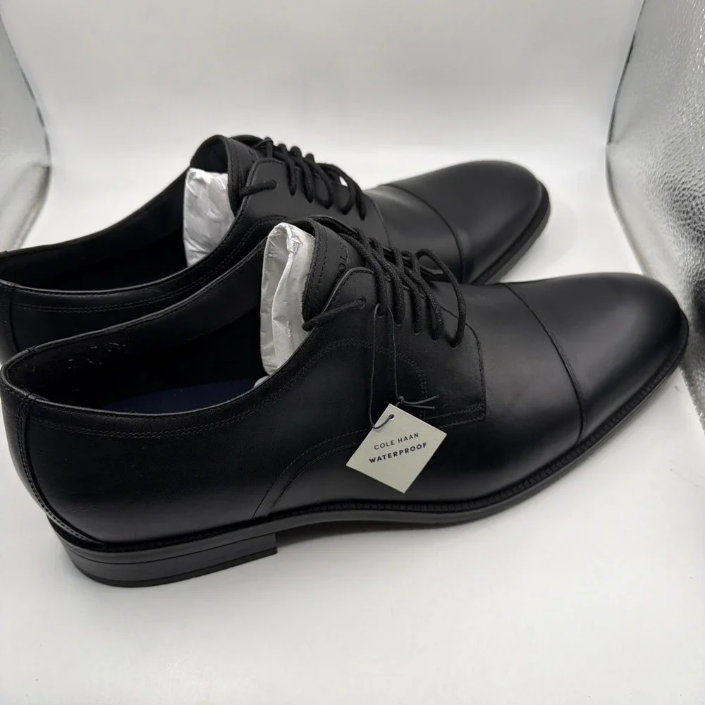 Cole Haan Modern Essentials Mens Shoes‎ Sz 12 M Dress Black Cap Toe Oxford